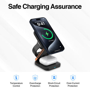 Wireless Fast Charger 3 in 1 Foldable Stand  MAGNETIC S4