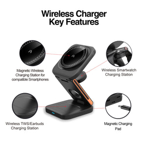 Wireless Fast Charger 3 in 1 Foldable Stand  MAGNETIC S4