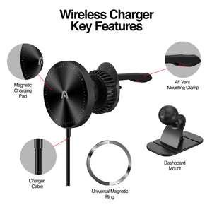 Wireless Fast Charger Car Mount MAGNETIC M4