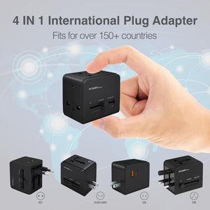 Universal Travel Adapter with PD and USB QC3.0 Ports