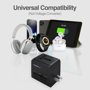 Universal Travel Adapter with PD and USB QC3.0 Ports