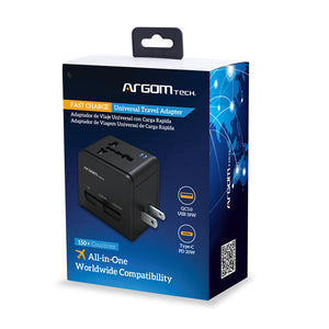 Universal Travel Adapter with PD and USB QC3.0 Ports