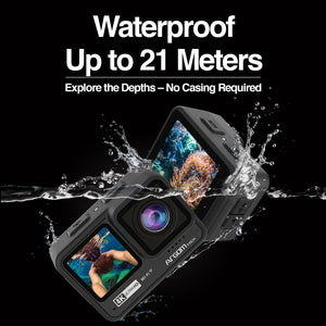 Epic 90 4K/60FPS UHD Action Camera - Waterproof (21m), Touchscreen, 6-Axis EIS, Dual Screens