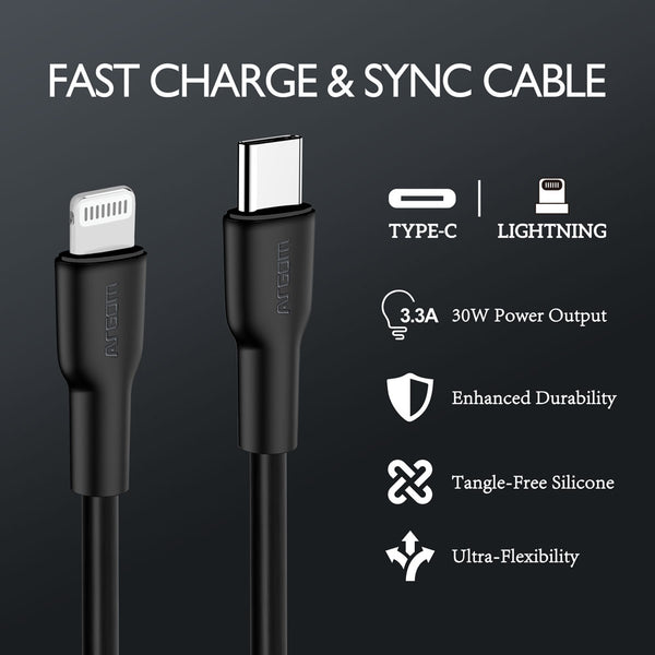 Type-C To Lightning 30W Silicone Cable 1.8m/6ft - Dura Flex - www 