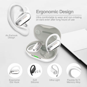 SkeiPods E90 OPEN-EAR TWS Earbuds with AI ENC Noise Canceling