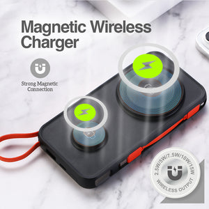 Magnetic 3-in-1 Power Bank Station ST10 10000mAh with Built-In Cable