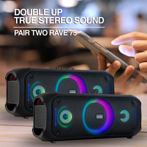 Rave 75 TWS Wireless BT Party Speaker with LED Lights