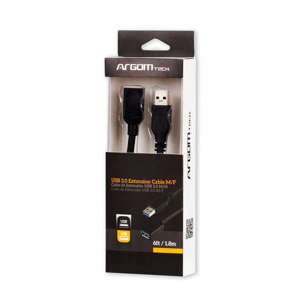 USB 3.0 Male to Female Cable - 6ft/1.8m - www.argomtech.com